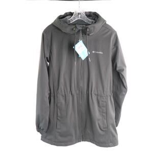 Columbia Rose Winds Softshell Hooded Jacket Women's M Black Full-Zip Closure NWT